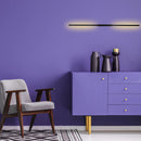 Arandela LED Linear 1m Preta 10W 3000K Bivolt Parede Moderna – NÃO Recarregável / precisa ligar na tomada