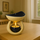 Aromatizador Cerâmico com Suporte Curvo | Elegância Artesanal no Seu Ambiente