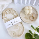 kit Bandeja de concreto cimento decorativa oval e redonda