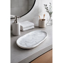 Bandeja Decorativa Oval Cimento Marmorizada 28x16 cm