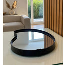 Bandeja Decorativa Pera Espelhada Orgânico Couro 36x25 cm Sala Quarto Banheiro Entrada