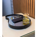 Bandeja Decorativa Pera Espelhada Orgânico Couro 36x25 cm Sala Quarto Banheiro Entrada