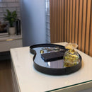 Bandeja Decorativa Pera Espelhada Orgânico Couro 36x25 cm Sala Quarto Banheiro Entrada