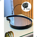 Bandeja Decorativa Pera Espelhada Orgânico Couro 36x25 cm Sala Quarto Banheiro Entrada