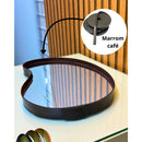 Bandeja Decorativa Pera Espelhada Orgânico Couro 36x25 cm Sala Quarto Banheiro Entrada