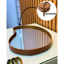 Bandeja Decorativa Pera Espelhada Orgânico Couro 36x25 cm Sala Quarto Banheiro Entrada