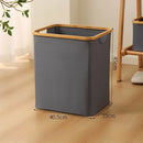 Cesto de Roupa Suja 70 LITROS Lavanderia Bambu c/ Tampa Retangular Forrado Quarto Banheiro Dobrável